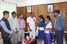 Distrtribution of Sticker Flag to dignitaries on the Occassion of Tripura Bharat Scout & Guides Foundation Day 2024