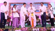 Inaugural programme of newly constructed  Debabhakti Jamatia Synthetic Athletics Track Swadesh Priya Nandi Synthetic Hockey Ground and Pratul Bhattacharjee Synthetic Turf Football Ground  At Dasaratha Dev State Sports Complex (DDSSC), Badharghat, Agartala